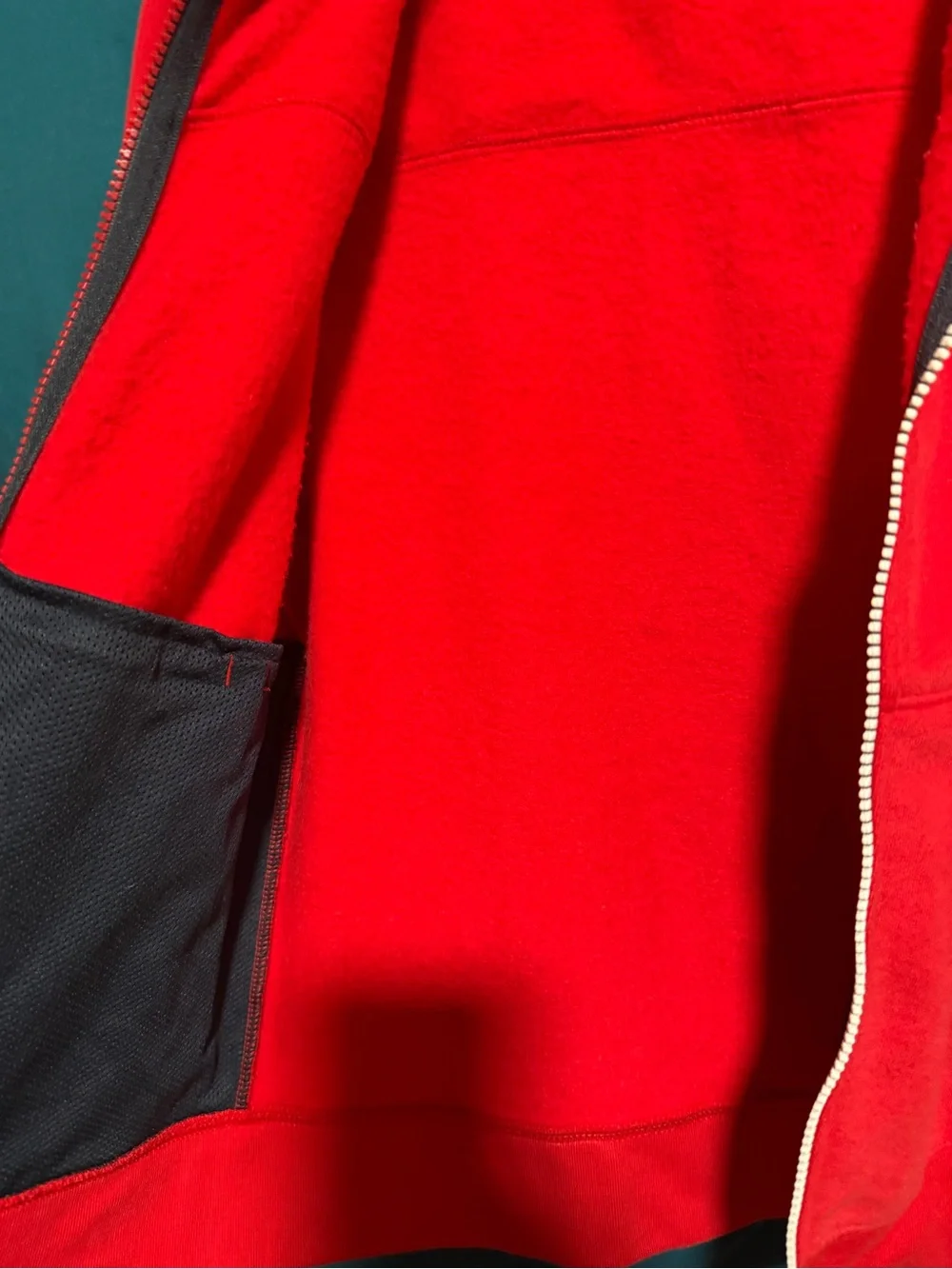 The North Face 2018 Olympic, Red Fleece Hoodie with Navy Star Yoke